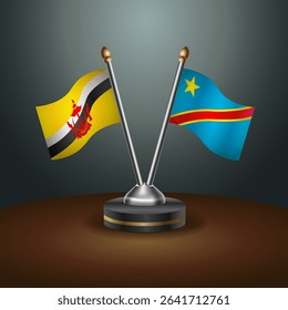 Brunei and Congo table flags relation with gradient backgrund