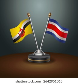 Tabela de Brunei e Costa Rica sinaliza relação com plano de fundo gradiente