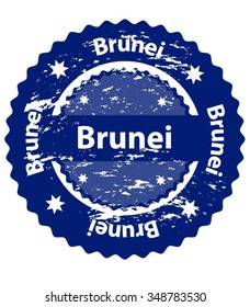 Brunei Country Grunge Stamp