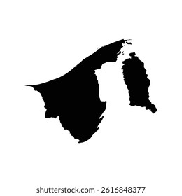 
Brunei darusalam map black design