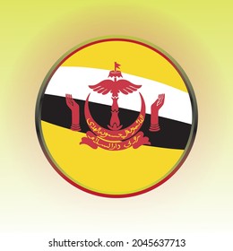 brunei darussalam country flag with circle frame
