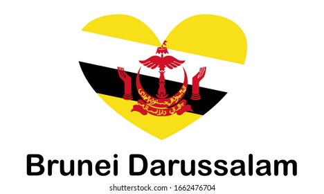 Flag-Button von Brunei Darussalam. Symbol-Flagge von Brunei Darussalam auf weißem Hintergrund.