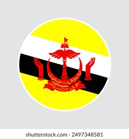 Brunei Darussalam Flag Button. The flag of Brunei. Flag icon. Standard color. Vector illustration