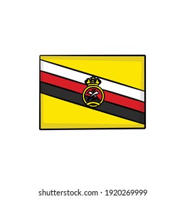 Brunei Darussalam flag in drawing style isolated vector. Hand drawn object illustration for your presentation, teaching materials or others.