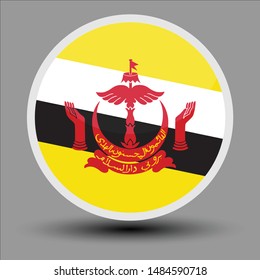 Brunei Darussalam flag in the form of a circle, can be used for independence or other events