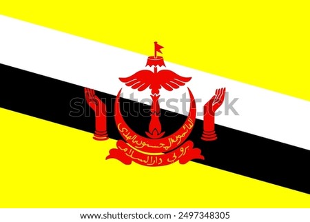 Brunei Darussalam Flag . The flag of Brunei. Flag icon. Standard color. Vector illustration