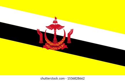 brunei darussalam flag with original color and size