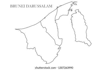 Brunei Darussalam gray line map