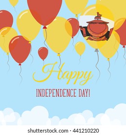 Brunei Darussalam Independence Day Flat Patriotic Card. Happy National Day Brunei Darussalam Vector Patriotic card. Flying Rubber Balloons in Colors of the Bruneian Flag.