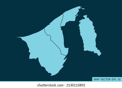 Brunei Darussalam Karte , Abstrakte Maschenlinien und Punktwaagen auf dunklem Hintergrund für Ihr Website-Design-Karte Logo, App, ui , Reisen. Vektorgrafik eps10.