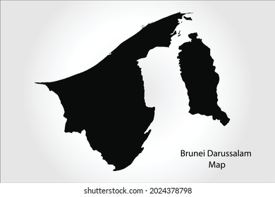 Brunei Darussalam map black Color on Backgound