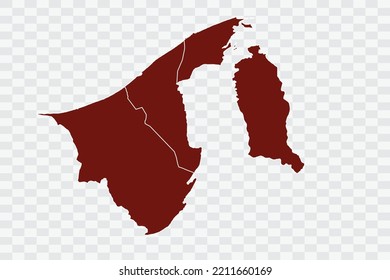 Brunei Darussalam Map burnt brown Color on White Background quality files Color (701205) png