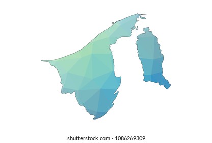 brunei Darussalam map in geometric polygonal style. brunei Darussalam map of isolated. Vector Illustration Eps10.