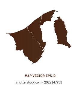 Brunei Darussalam map High Detailed on white background. Abstract design vector illustration eps 10