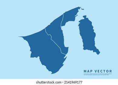 Brunei Darussalam map High Detailed on blue sky background. Abstract design vector illustration eps 10