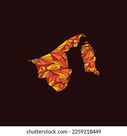 Brunei Darussalam Map Polygon Vector Design
