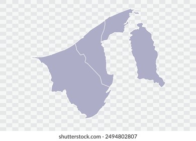 Brunéi Darussalam Mapa de color plateado sobre fondo blanco archivos de calidad Png