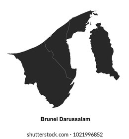 Brunei Darussalam map. vector illustration.
