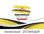 Brunei  Darussalam national day 23 February 2025 background and baner design with modern gradient background. Best for Brunei Independence Day and National Day Celebration. Brunei vector illustration