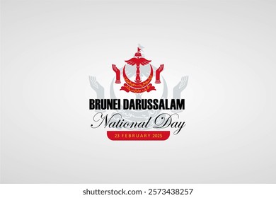 Brunei Darussalam national symbol on grey background. Brunei vector illustration