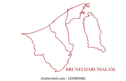 Brunei Darussalam red line map
