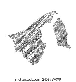 Brunei Darussalam thread map line vector illustration