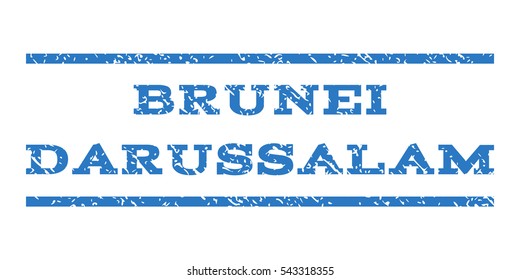 Brunei Darussalam watermark stamp. Text caption between horizontal parallel lines with grunge design style. Rubber seal stamp with scratched texture.