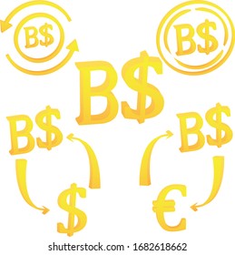 Brunei dollar  currency  symbol  icon of Sultanate of Brunei vector illustration  on a white background