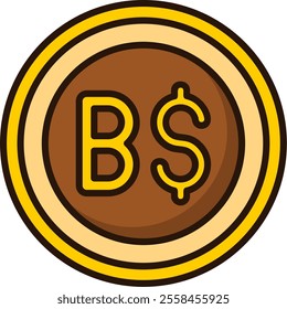 Brunei Dollar Filled Style Icon Design