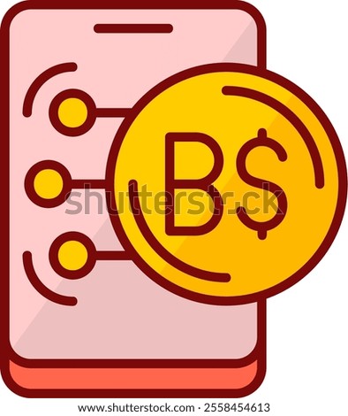 Brunei Dollar Filled Style Icon Design