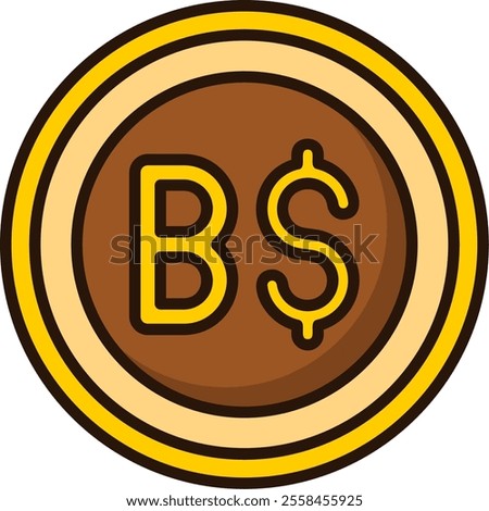 Brunei Dollar Filled Style Icon Design