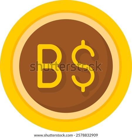 Brunei Dollar Flat Style Icon Design