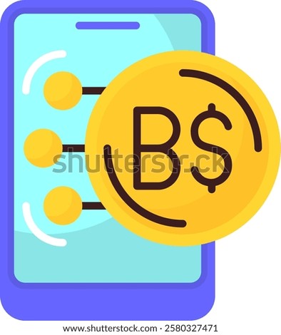 Brunei Dollar Flat Style Icon Design