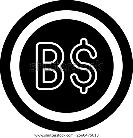 Brunei Dollar Solid Style Icon Design