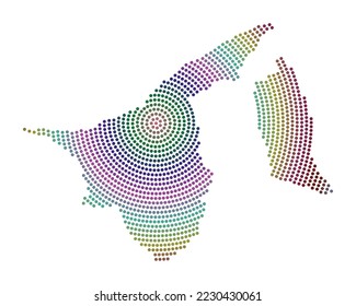 Brunei dotted map. Digital style shape of Brunei. Tech icon of the country with gradiented dots. Beautiful vector illustration.
