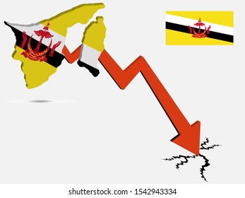 Brunei economic crisis concept Vector illustration