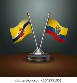 Brunei and Ecuador table flags relation with gradient backgrund
