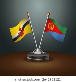 Brunei and Eritrea table flags relation with gradient backgrund
