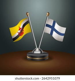 Brunei and Finland table flags relation with gradient backgrund
