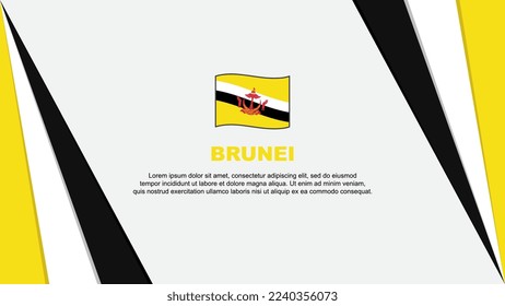 Brunei Flag Abstract Background Design Template. Brunei Independence Day Banner Cartoon Vector Illustration. Brunei Banner