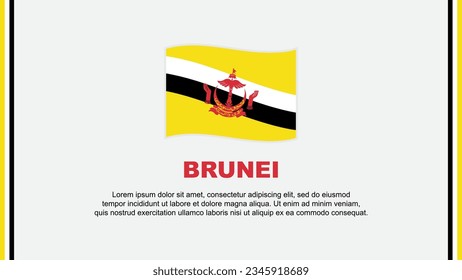 Brunei Flag Abstract Background Design Template. Brunei Independence Day Banner Social Media Vector Illustration. Brunei Cartoon