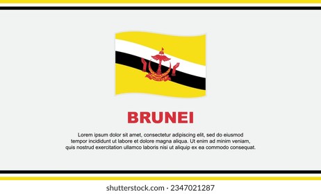Brunei Flag Abstract Background Design Template. Brunei Independence Day Banner Social Media Vector Illustration. Brunei Design