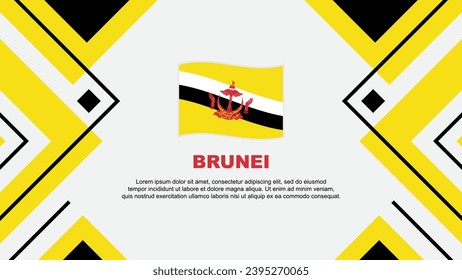 Brunei Flag Abstract Background Design Template. Brunei Independence Day Banner Wallpaper Vector Illustration. Brunei Illustration