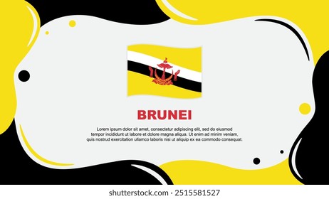 Brunei Flag Abstract Background Flat Design Template. Brunei Independence Day Banner Wallpaper Vector Illustration. Brunei Banner