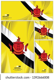 Brunei flag abstract colors background. Collection banner design. brochure vector illustration.