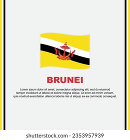 Brunei Flag Background Design Template. Brunei Independence Day Banner Social Media Post. Brunei Cartoon