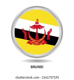 Brunei-Flaggenzeichen-Symbol, Schaltfläche, Vektorreihe