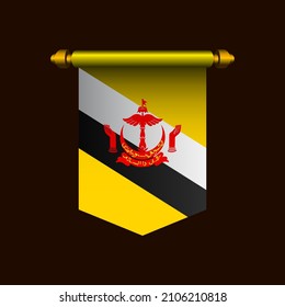 Brunei flag banner vector illustration, curtain design element