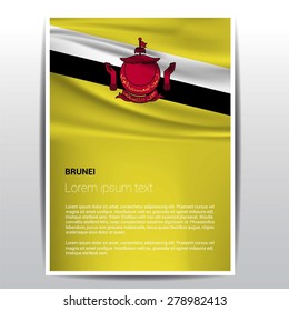 Brunei flag Brochure - Vector Flyer Cover Page Design