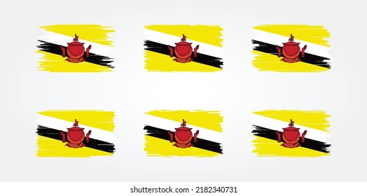 Brunei Flag Brush Collection. National Flag